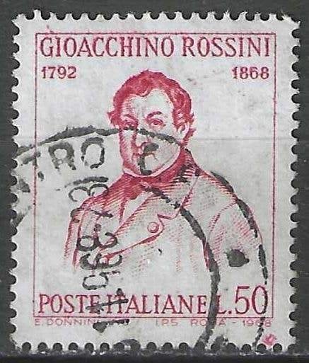 Italie 1968 - Yvert 1021 - Gioachino Rossini - 50 l. (ST), Verzenden, Gestempeld