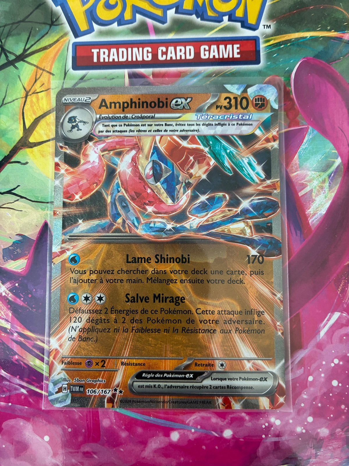 Carte Pokémon Amphinobi ex 106/167, Enlèvement, Comme neuf