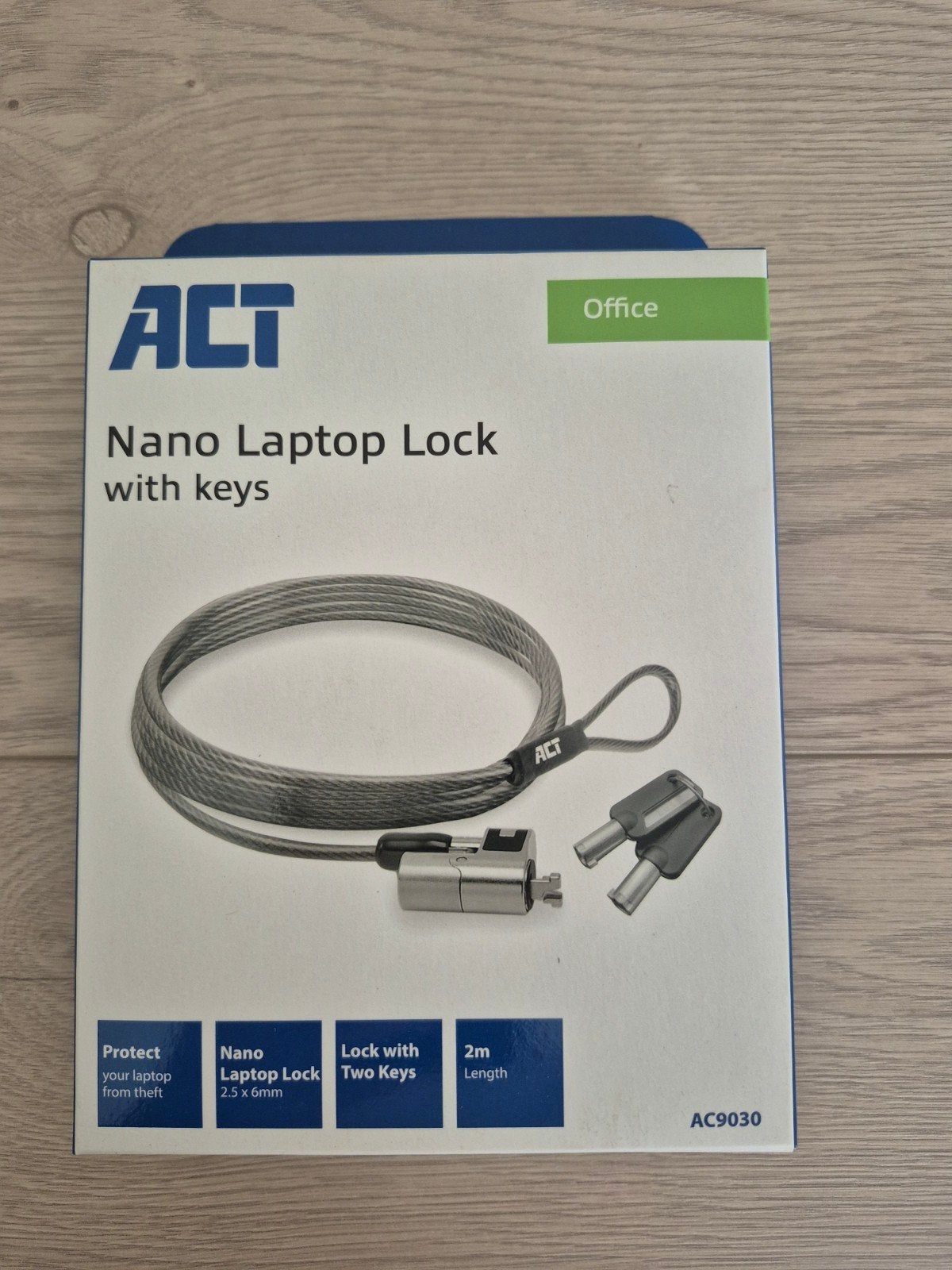 ACT AC9030 Nano laptop lock (sealed), Computers en Software, Pc- en Netwerkkabels, Ophalen of Verzenden