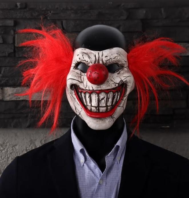 Masque demi-visage en latex Twisted Metal Sweet Tooth Joker, Envoi, Neuf