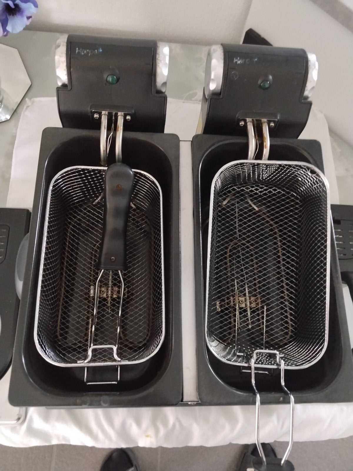 DUBBEL FRITEUSE, Electroménager, 2 à 3 litres, Enlèvement ou Envoi, Utilisé, Friteuse duo