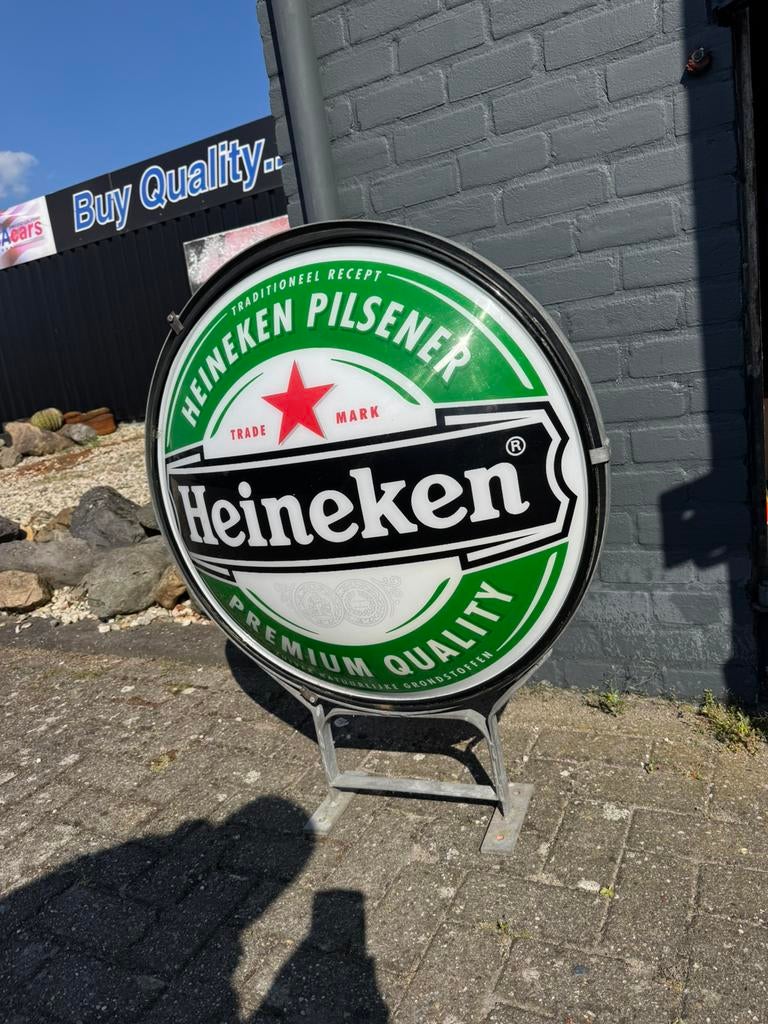 Heineken reclame lichtbak, Ophalen, Gebruikt, Reclamebord, Plaat of Schild, Heineken