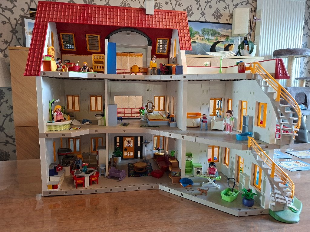 Grote playmobil villa, Ophalen, Gebruikt, Gebouw, Complete set