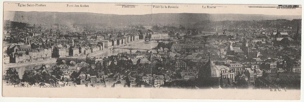 Liège panoramique 2 volets Panorama Saint Pholien Arches ..., Envoi, Non affranchie, Liège