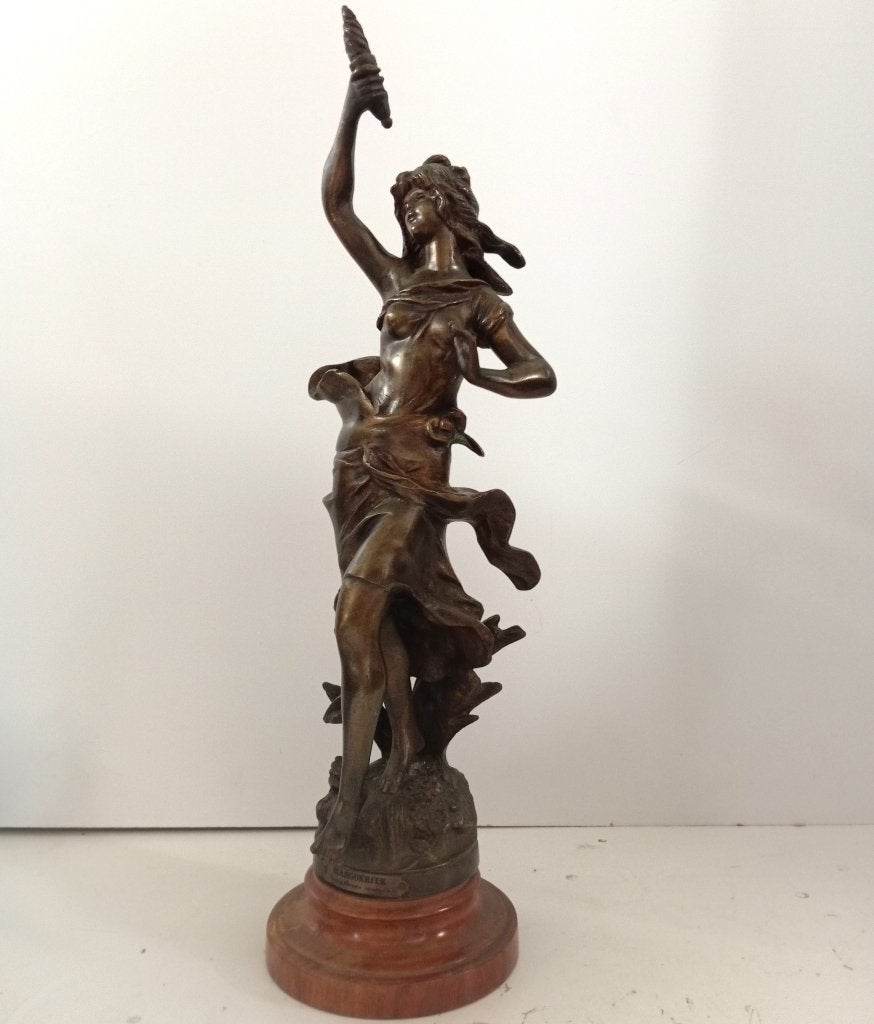 SCULPTURE  BRONZE MARGUERITE PAR AUG MOREAU (Médaille d'or), Enlèvement ou Envoi, Bronze