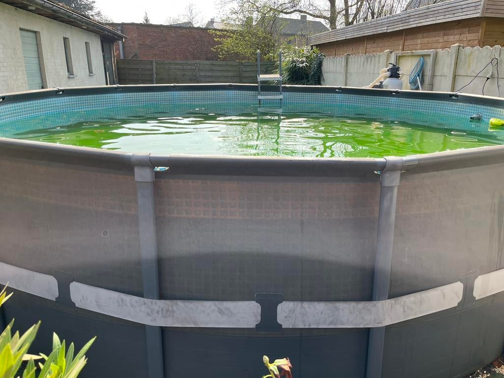 INTEX opzetzwembad dia.5,5M, Tuin en Terras, Gebruikt, Rond, 300 cm of meer, Ophalen