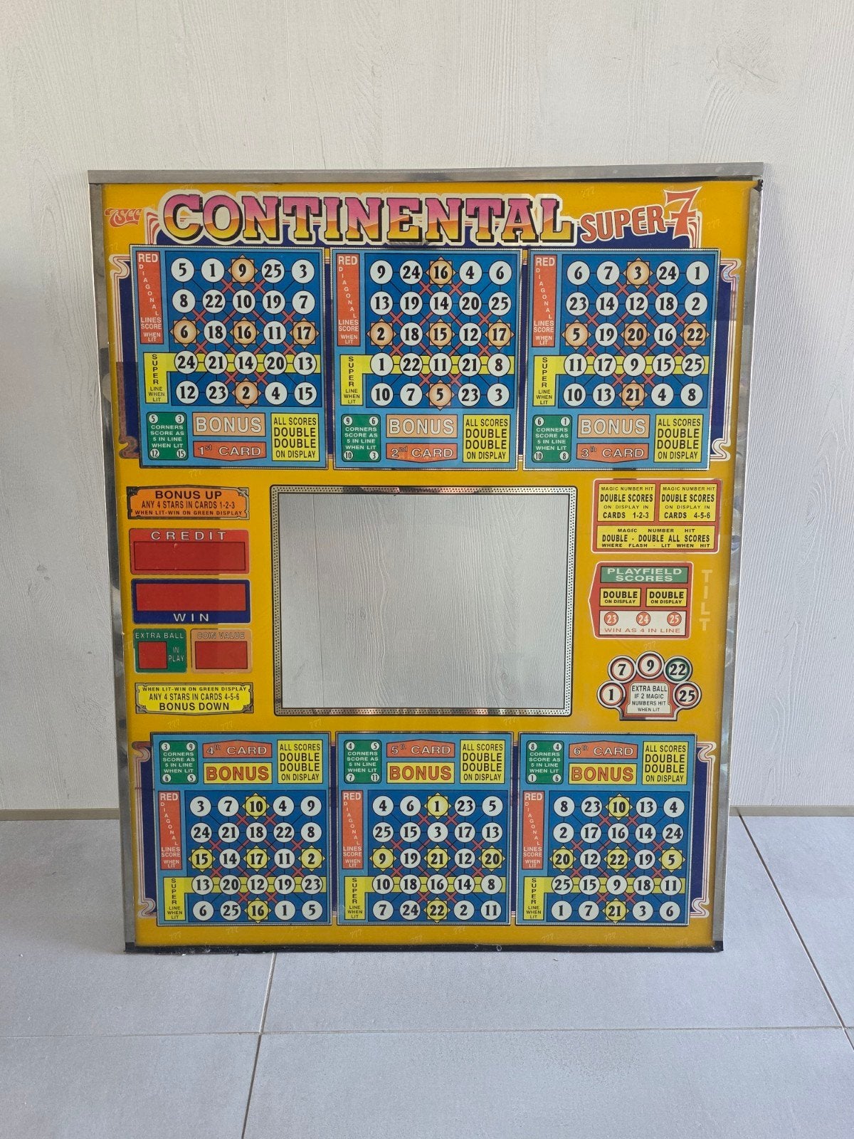 Originele frontplaat van bingo- en spelautomaat te koop!, Ophalen, Gebruikt