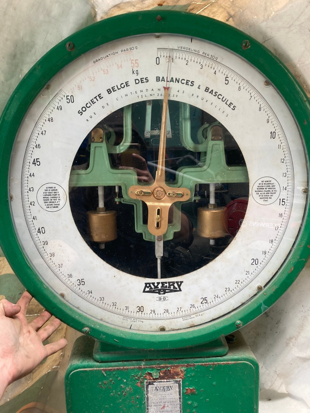 Vintage weegschaal van bank, Ophalen, 50 tot 100 kg, Zo goed als nieuw, Overige typen