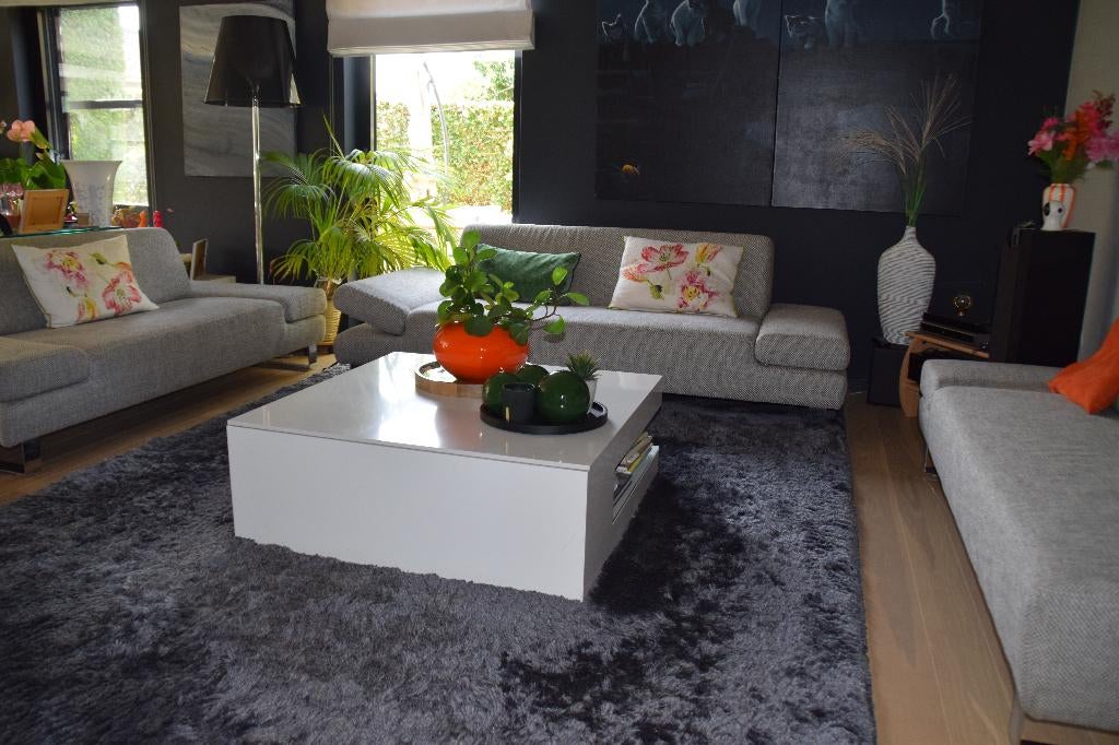 ZEER MOOI WOLLEN TAPIJT TE KOOP (NIEUWSTAAT), Bleu, 200 cm ou plus, Comme neuf, Enlèvement