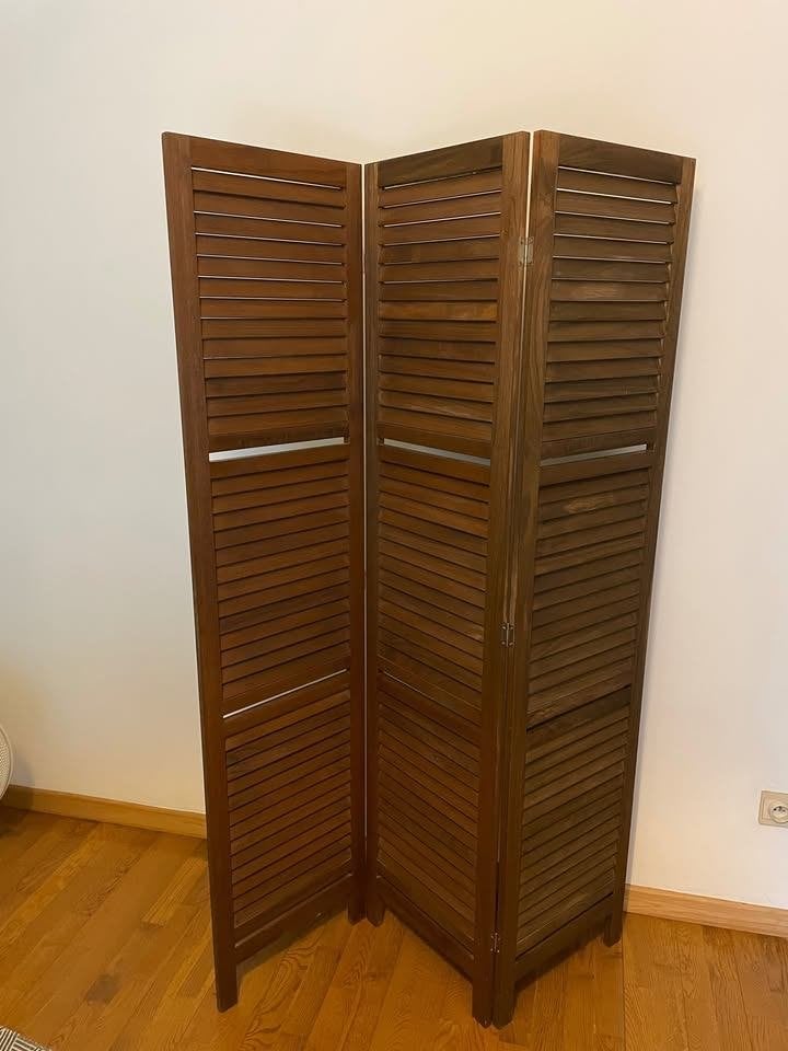 Paravent/room divider met houten planken, Ophalen, Gebruikt