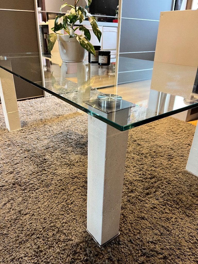 Table basse en verre, 100 à 150 cm, Cinq personnes ou plus, Verre, Enlèvement