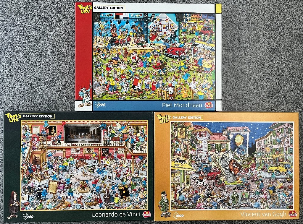 3 Puzzels That's Life - Gallery, Hobby en Vrije tijd, Ophalen of Verzenden, 500 t/m 1500 stukjes, Zo goed als nieuw, Legpuzzel