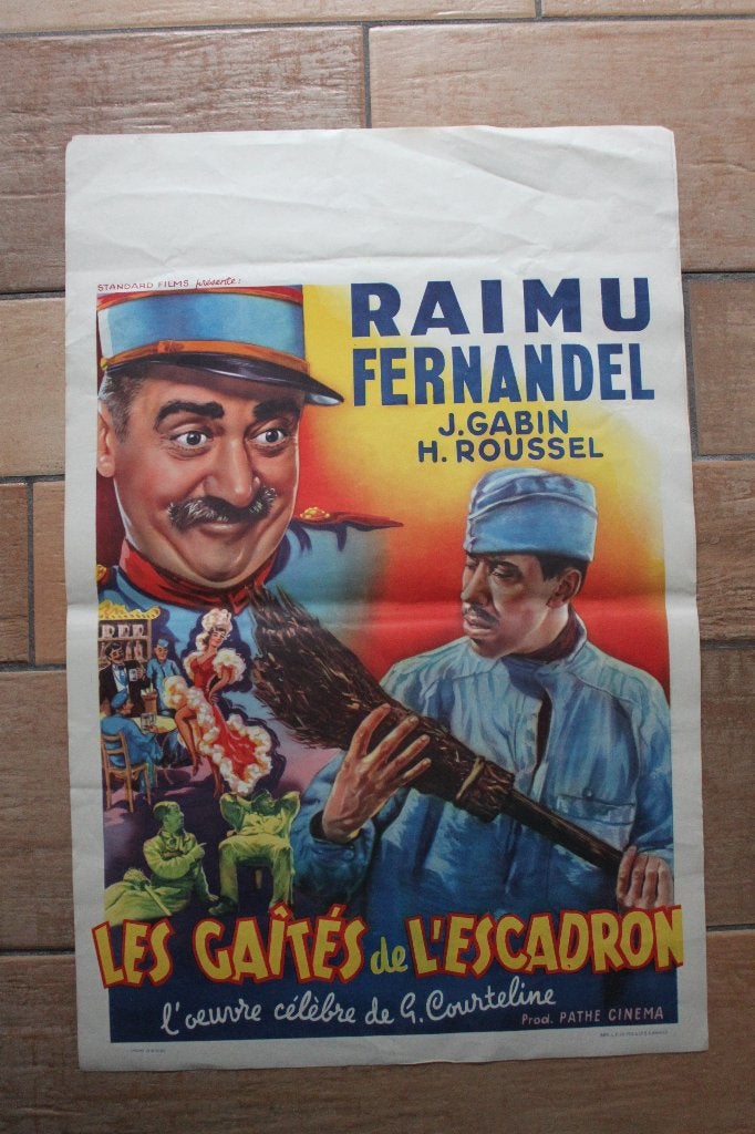 filmaffiche Fernandel les gaités de l'escadron filmposter, Enlèvement ou Envoi, Rectangulaire vertical, A1 jusqu'à A3, Comme neuf
