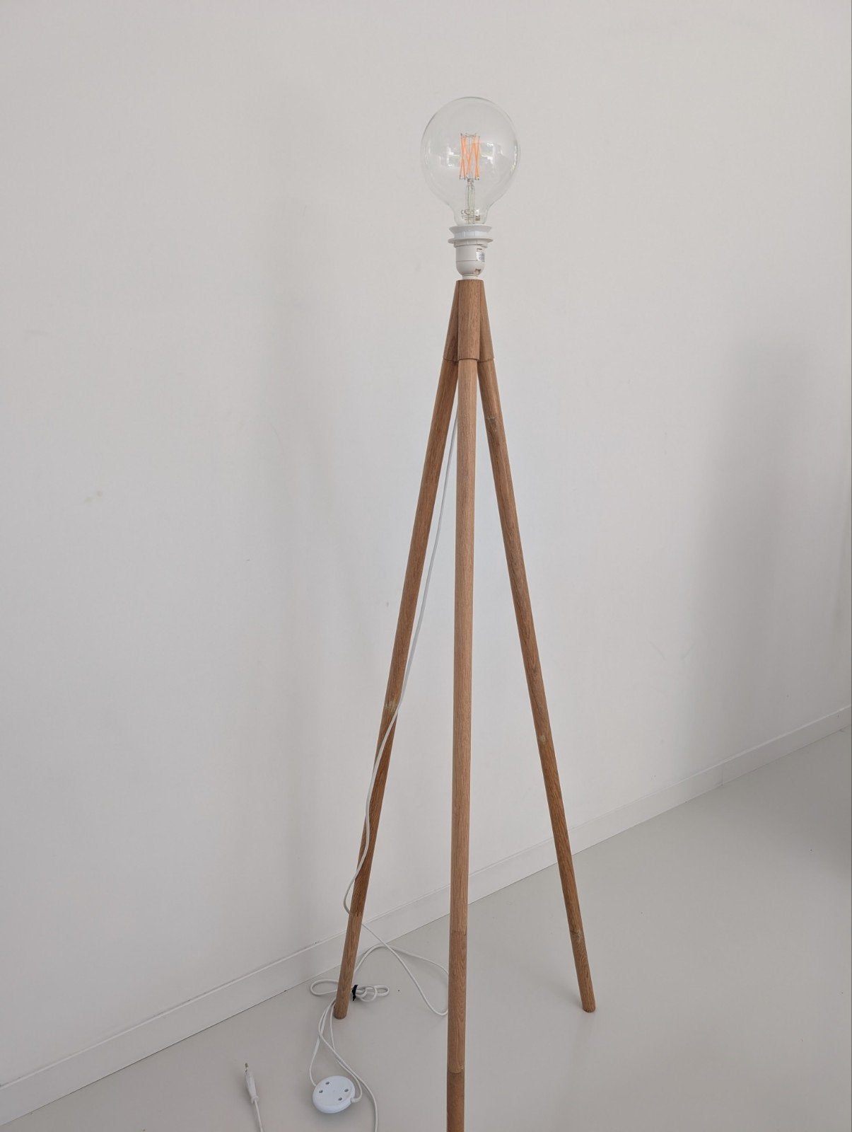 Vloerlamp tripod driepoot hout, Huis en Inrichting, Ophalen, Hout