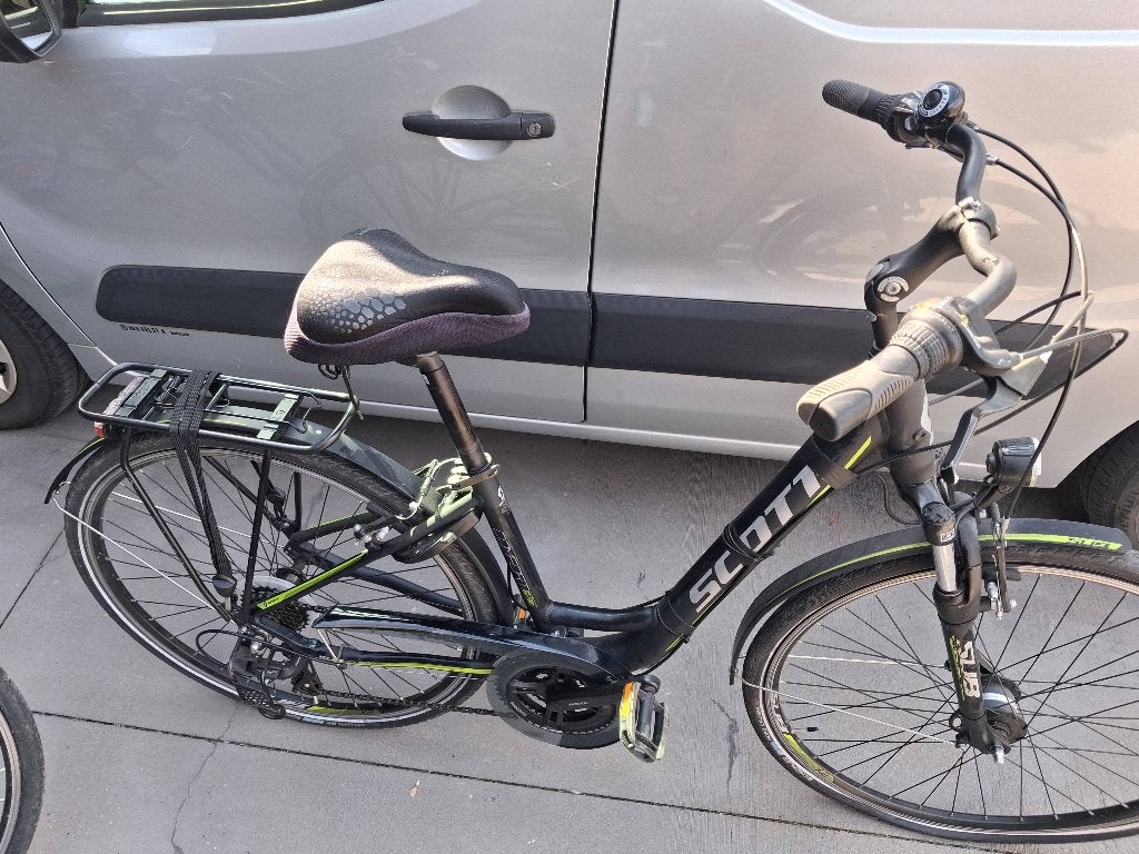 Dames en heren fiets scott comfort, Fietsen en Brommers, Ophalen, Gebruikt, Velgrem, Overige merken