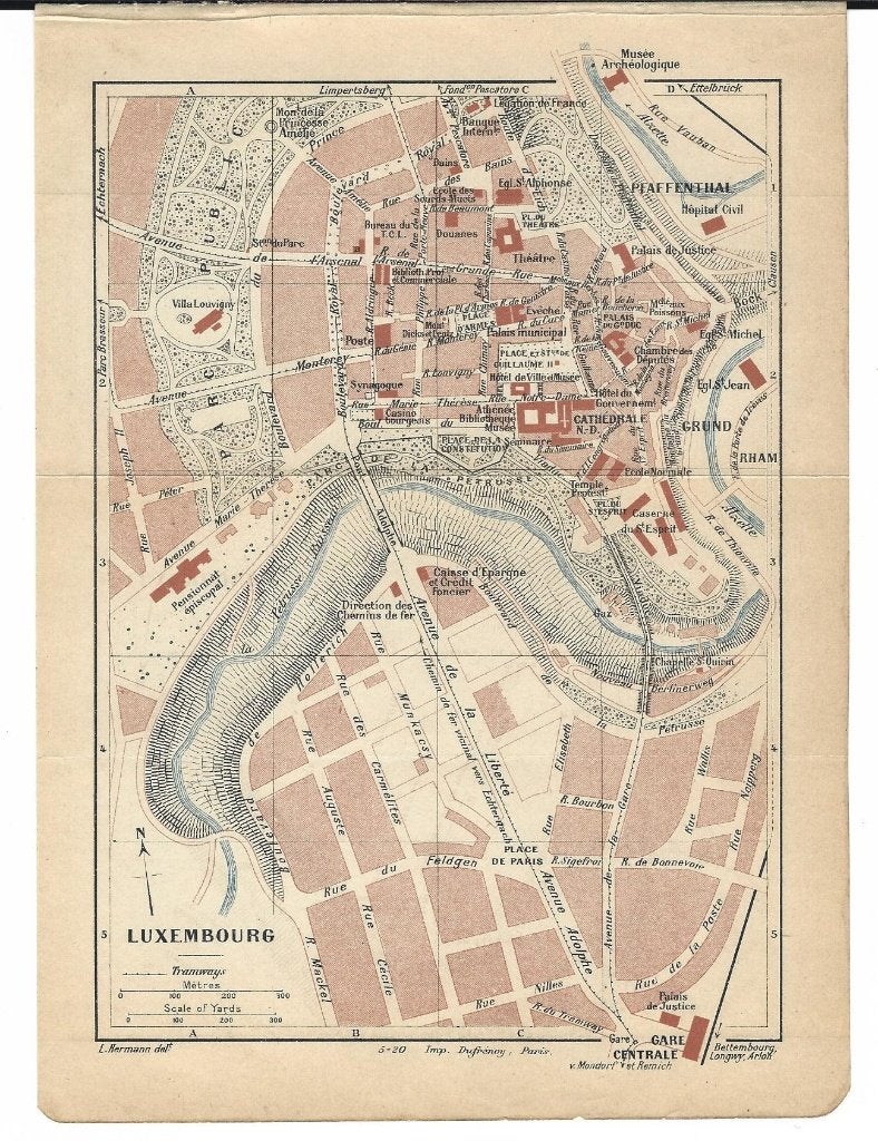 1924 - Luxemburg / Luxembourg plan de la ville, Verzenden, 1800 tot 2000, Europa Overig