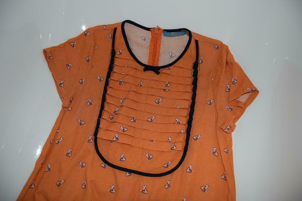 Robe orange manches courtes (152) Fred & Ginger, Enfants & Bébés, Enlèvement ou Envoi, Comme neuf, Fille, Robe ou Jupe