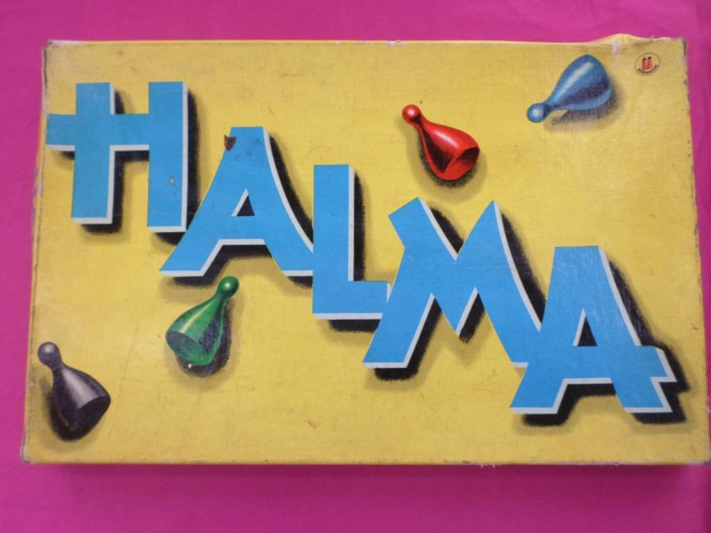 HALMA Jeu Pions Plateau de jeu vert jaune rouge bleu, Cinq joueurs ou plus, Enlèvement ou Envoi, Utilisé, Autre