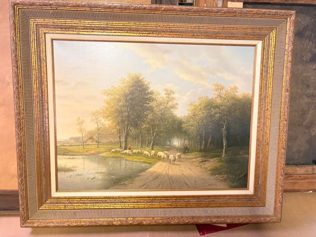 Schilderij J van Baelen 100x80cm, Antiek en Kunst, Kunst | Schilderijen | Klassiek, Ophalen