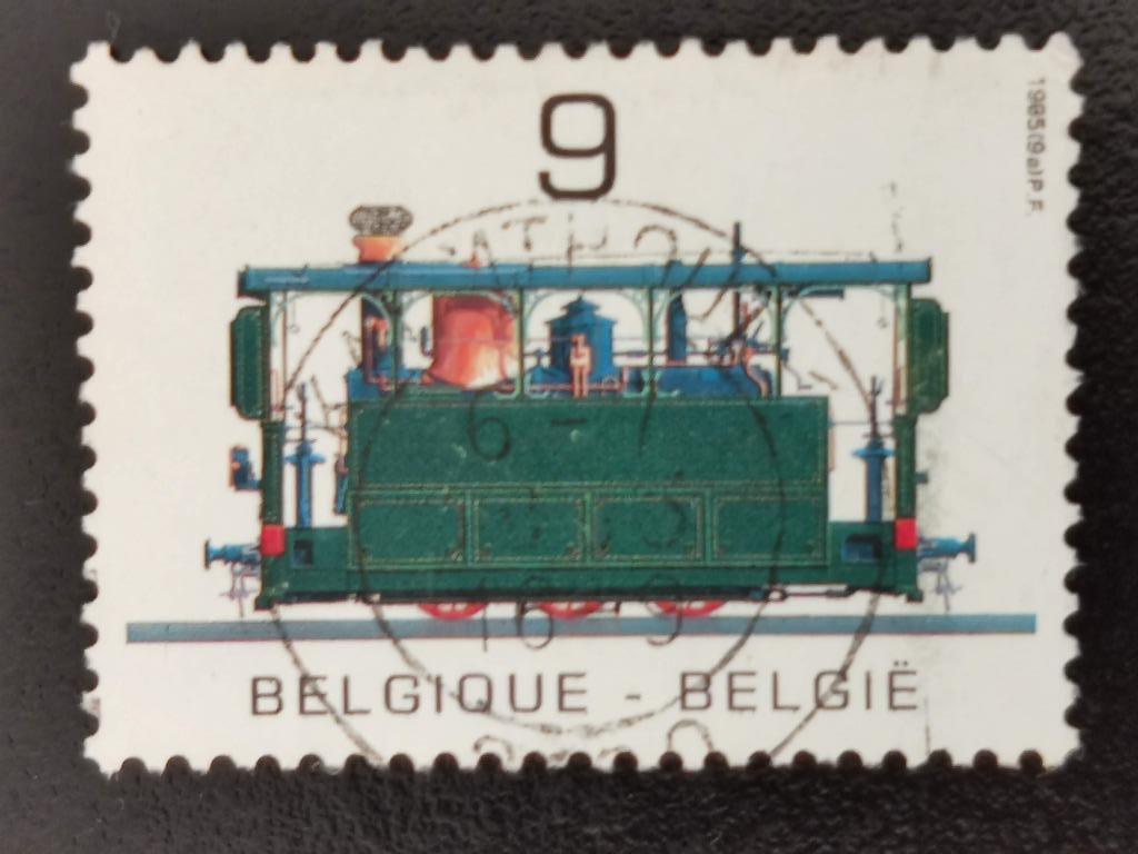 Belgie 1985 - treinen, spoorwegen - stoomtramlocomotief, Ophalen of Verzenden, Gestempeld, Treinen