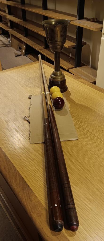 Drieband biljartsetje  met toffe beker, Antiek en Kunst, Ophalen