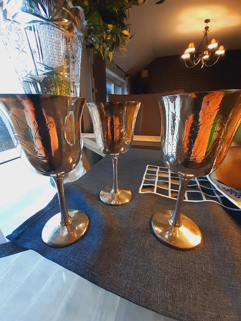 Nickel plated zilveren bekers E.P.N.S., Antiek en Kunst, Ophalen