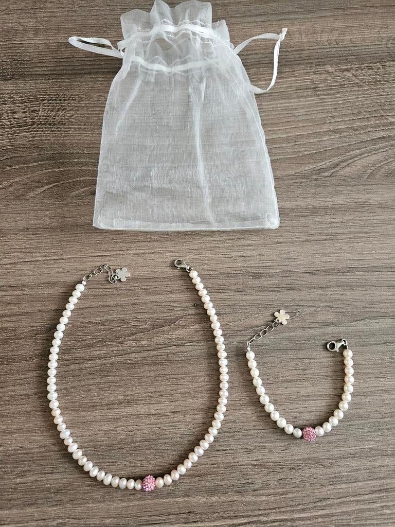 Halsketting en armband eerste communie, Handtassen en Accessoires, Ophalen, Zo goed als nieuw, Armband