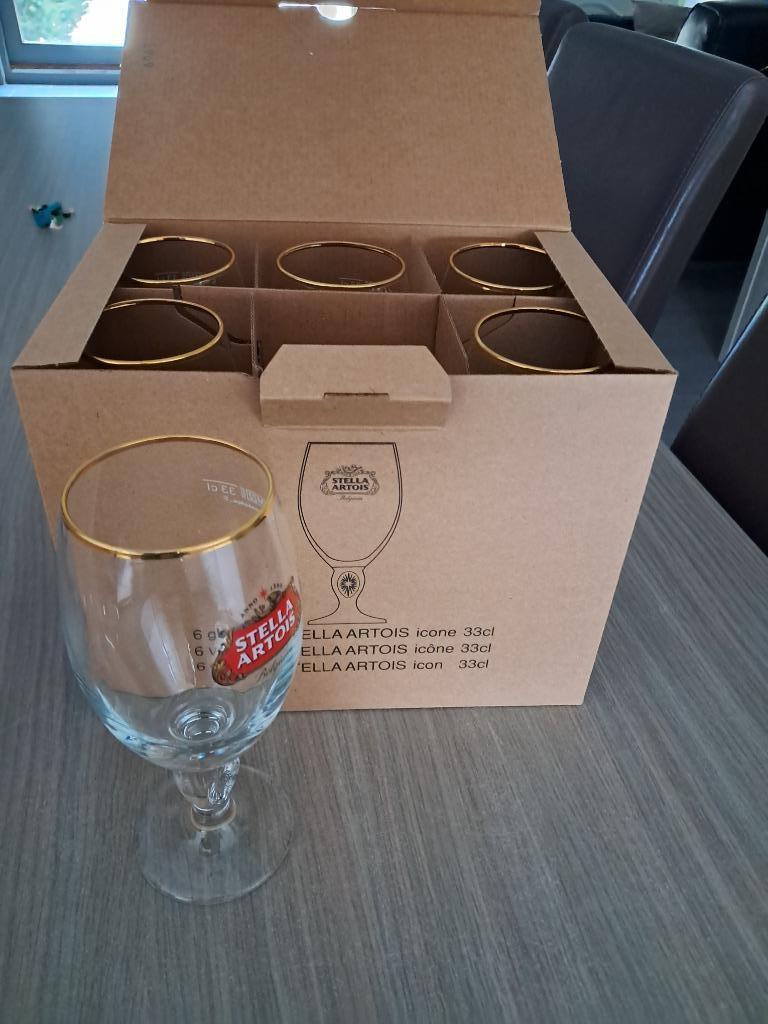 6 glazen Stella artois icone 33 cl, Verzamelen, Glas en Drinkglazen, Ophalen of Verzenden, Nieuw, Bierglas