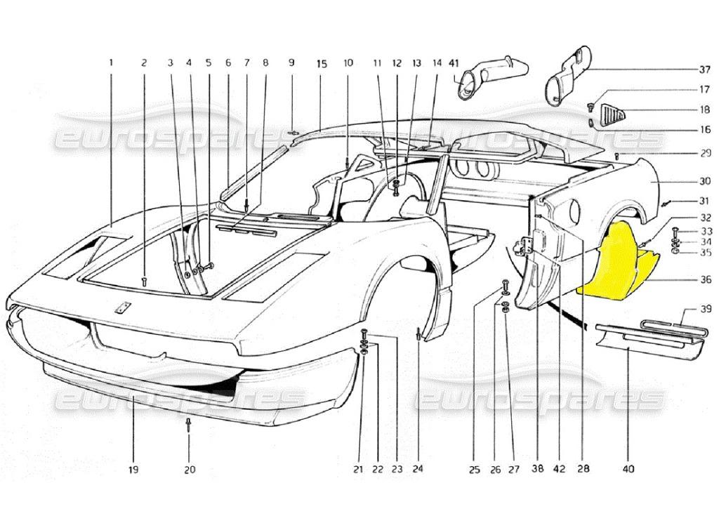 308 GTB WIELKASTEN SET L + R voor Ferrari, Auto-onderdelen, Ophalen of Verzenden, Achter, Ferrari, Spatbord