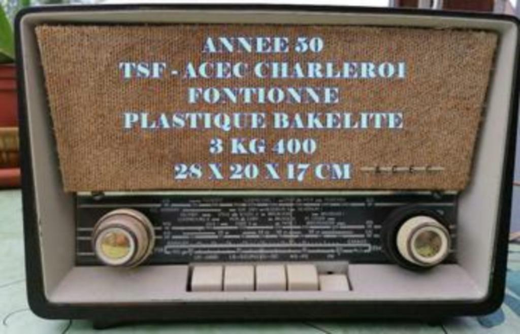 JAAR 50 TSF-RADIO ACEC CHARLEROI COLLECTOR WORKS, Ophalen of Verzenden, Gebruikt, Radio