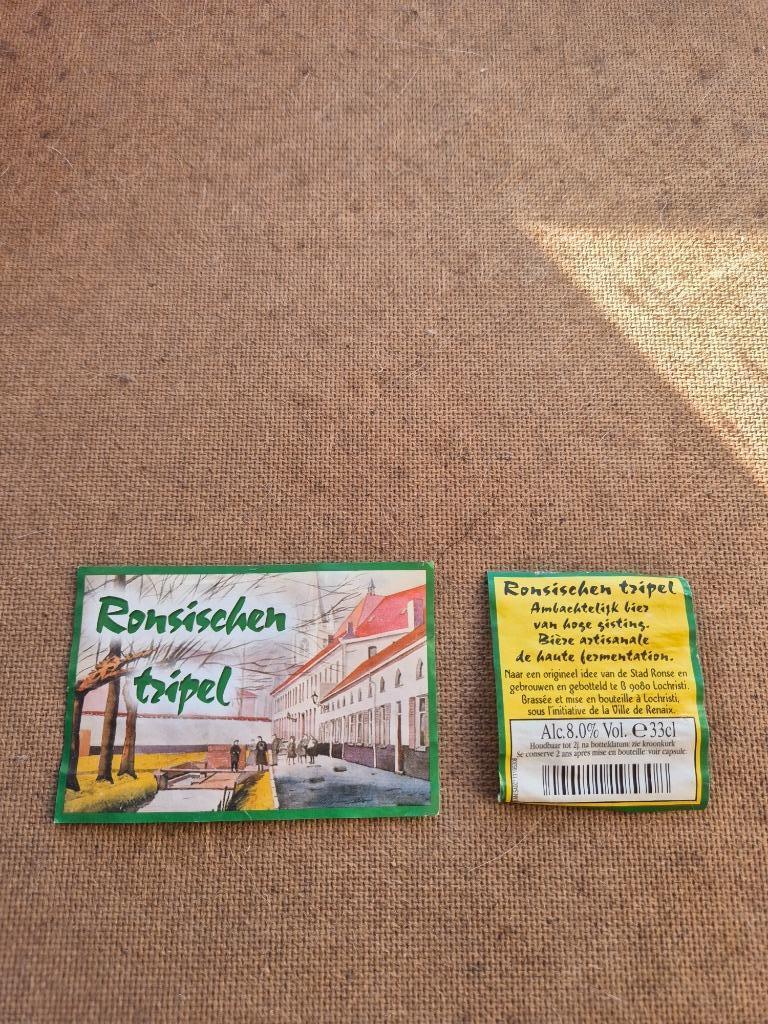 Etiquette de bière Ronsischen tripel, Enlèvement ou Envoi, Utilisé, Autres types, Autres marques