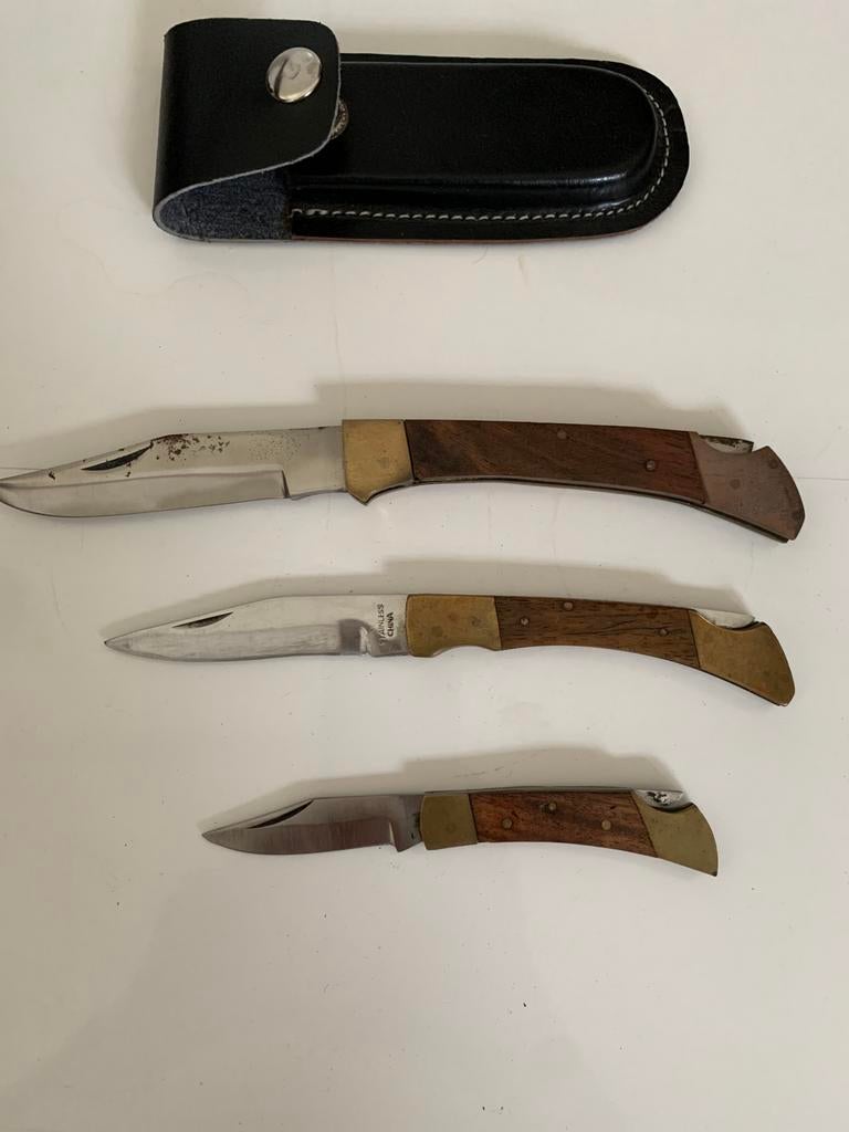Vintage zakmessen in 3 maten, Ophalen, Mes of Dolk