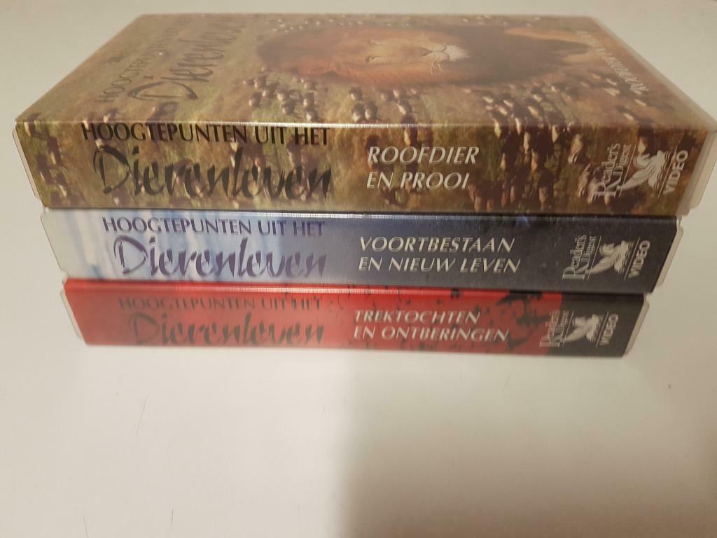3 VHS videofilms serie Hoogtepunten uit het Dierenleven, Alle leeftijden, Ophalen of Verzenden, Documentaire