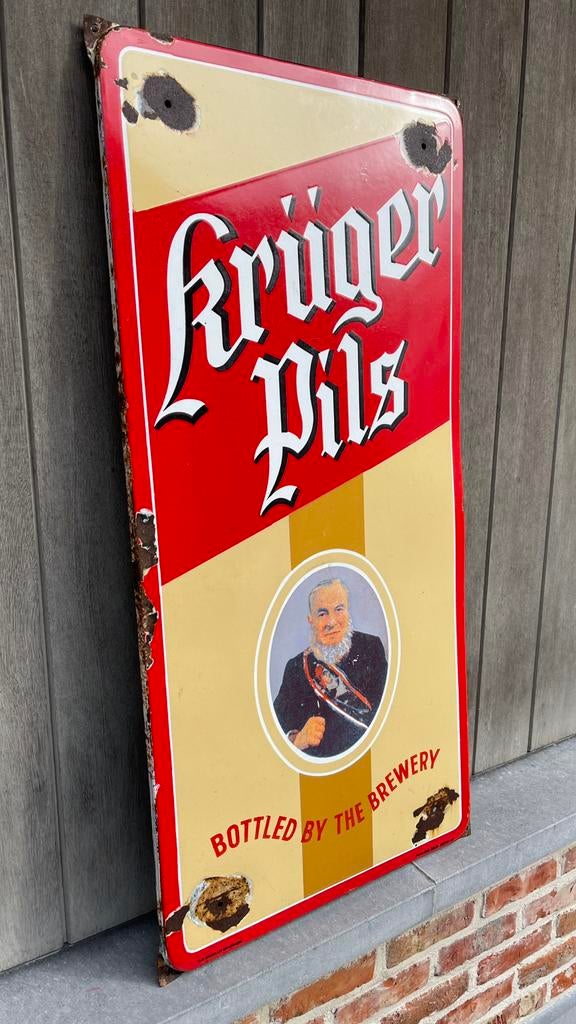 Kruger emaille bord., Ophalen, Gebruikt, Reclamebord