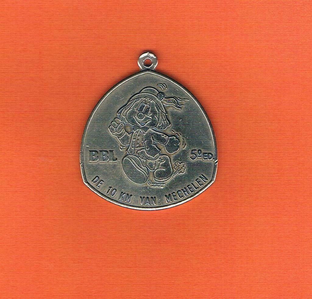 Medaille "De 10 km van Mechelen" 5de Editie - BBL, Postzegels en Munten, Penningen en Medailles, Ophalen of Verzenden, Overige materialen