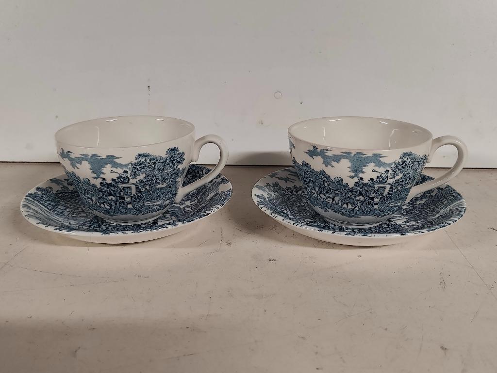 Vintage tassen Coaching days - Myott staffordshire, Antiek en Kunst, Ophalen of Verzenden