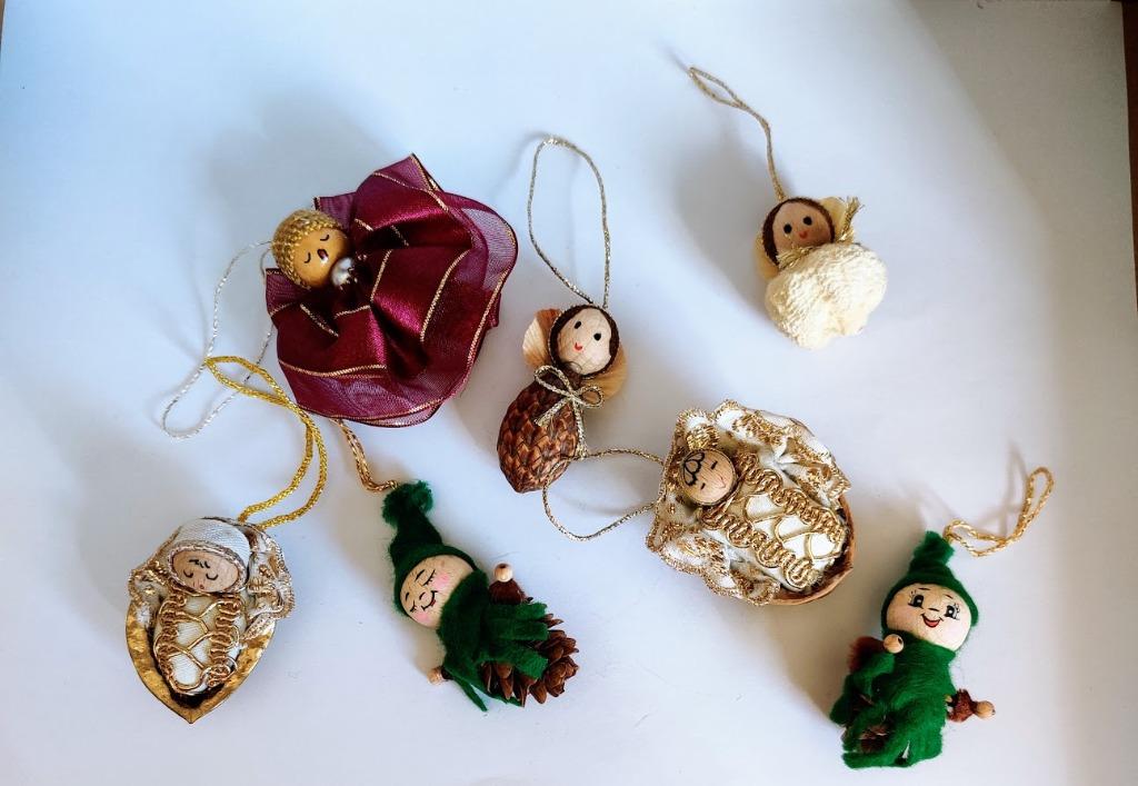 handgemaakte kerstfiguren  boomvruchten 7 stuks, Ophalen of Verzenden