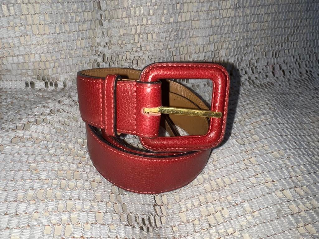 DELVAUX bordeauxrode leren riem, Ophalen of Verzenden