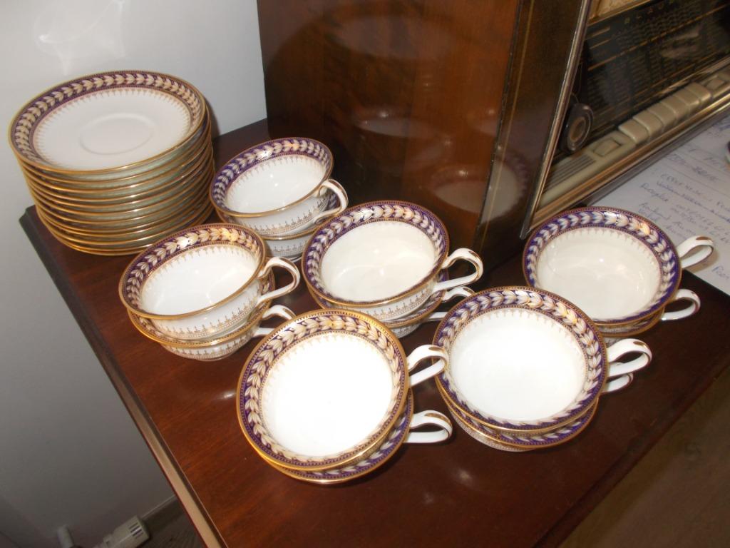 Wedgwood tea set laurel x7860 kobaltblauw met goud jaren 50, Antiek en Kunst, Ophalen of Verzenden