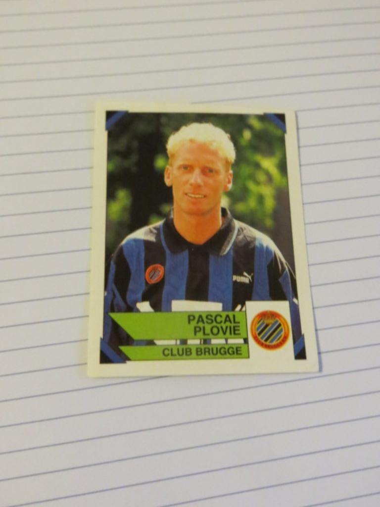 Voetbal: Sticker football 95 :  Pascal Plovie - Club Brugge, Ophalen of Verzenden, Nieuw, Sticker