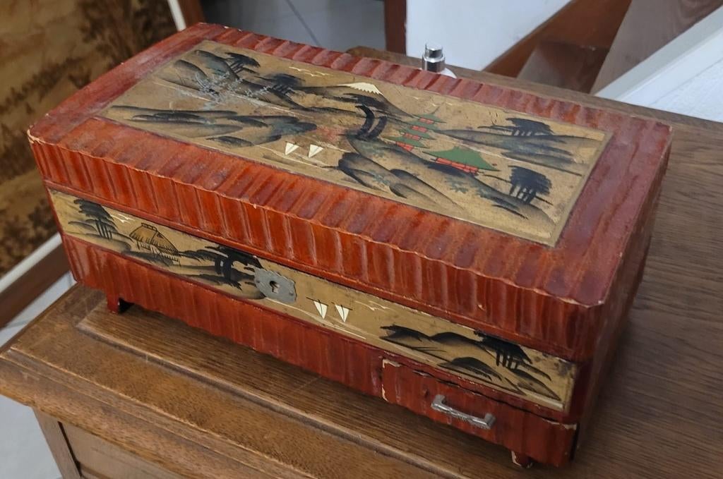 Coffret à bijoux ou d'une boîte de rangement vintage, Enlèvement, Autres matériaux, Autres types
