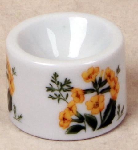 Coquetier émaillé à motif floral, Enlèvement ou Envoi