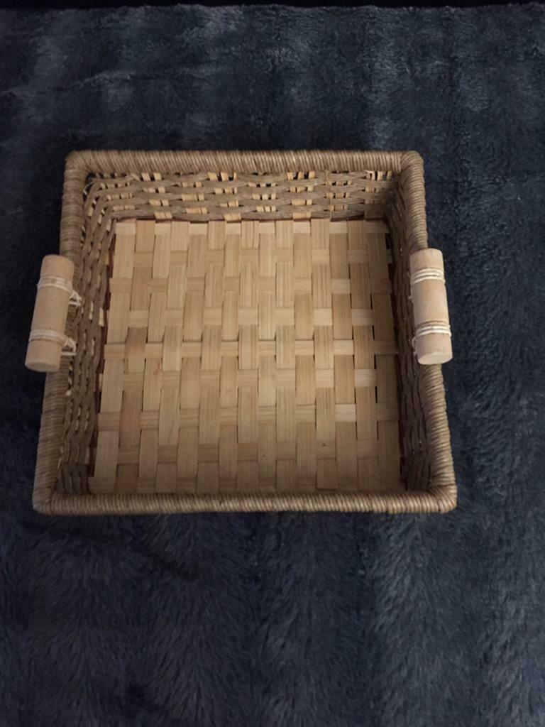 Rieten servethouder - 17 X 17 cm, Gebruikt