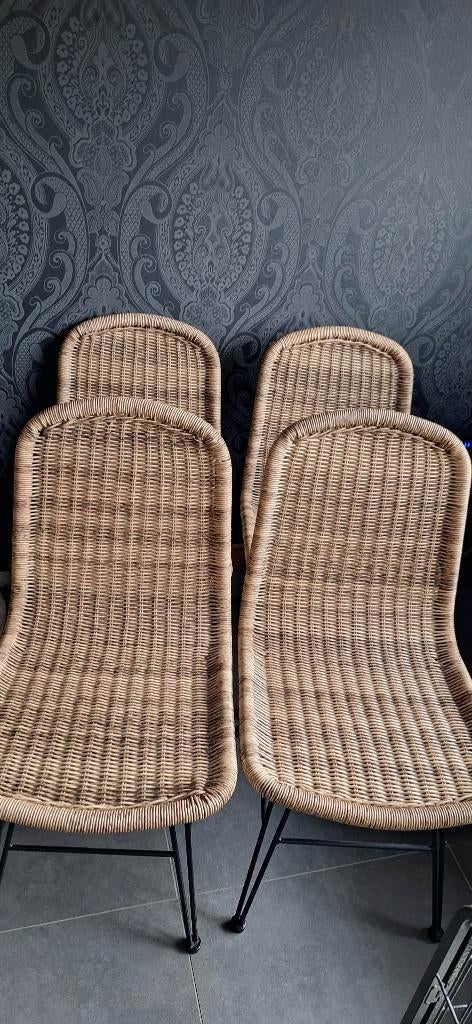 Rotan stoelen, Maison & Meubles, Chaises, Comme neuf, Quatre, Enlèvement