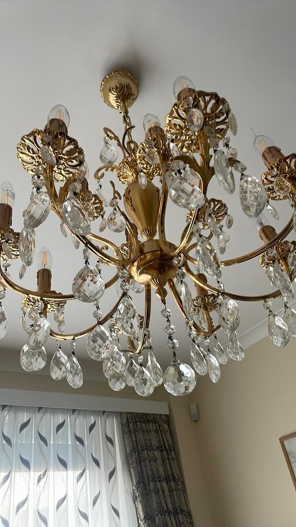 Lustres plaqué or 200 euro la piece, Huis en Inrichting, Lampen | Kroonluchters, Zo goed als nieuw, Glas, Ophalen