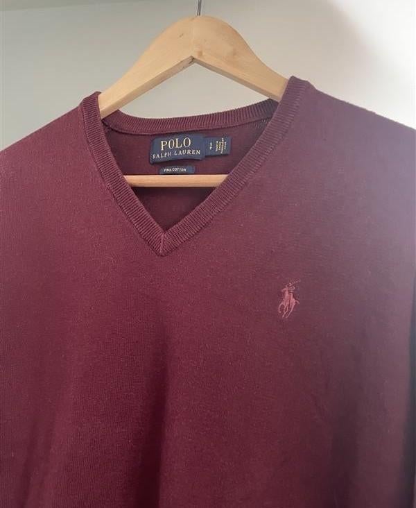 Ralph Lauren V-Hals Trui, Kleding | Heren, Truien en Vesten, Ralph Lauren, Ophalen of Verzenden, Zo goed als nieuw, Rood