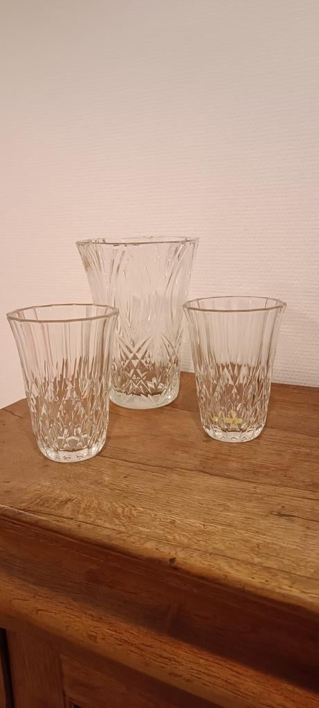 3 vases en cristal du Val St Lambert, Antiek en Kunst