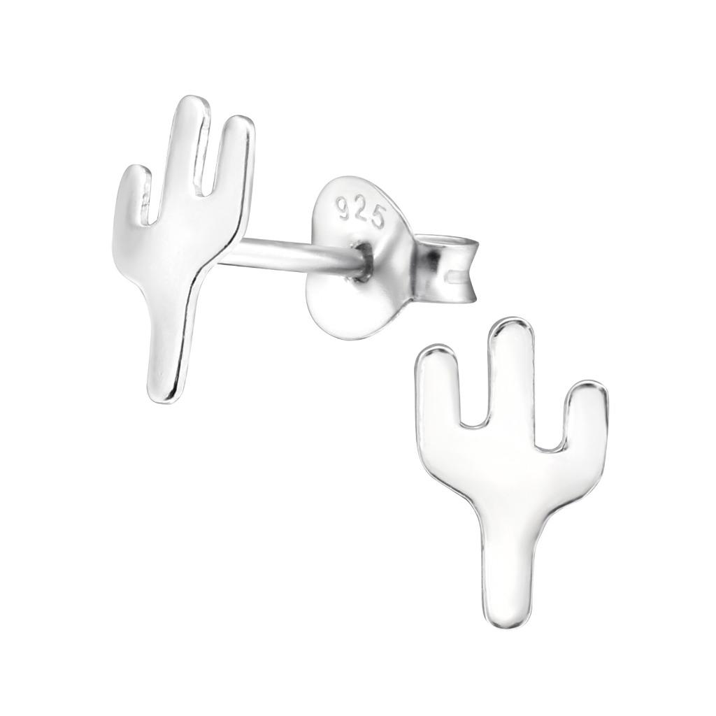 Boucles d'oreilles enfant cactus argent, Enlèvement ou Envoi, Neuf, Argent, Boucles d'oreilles