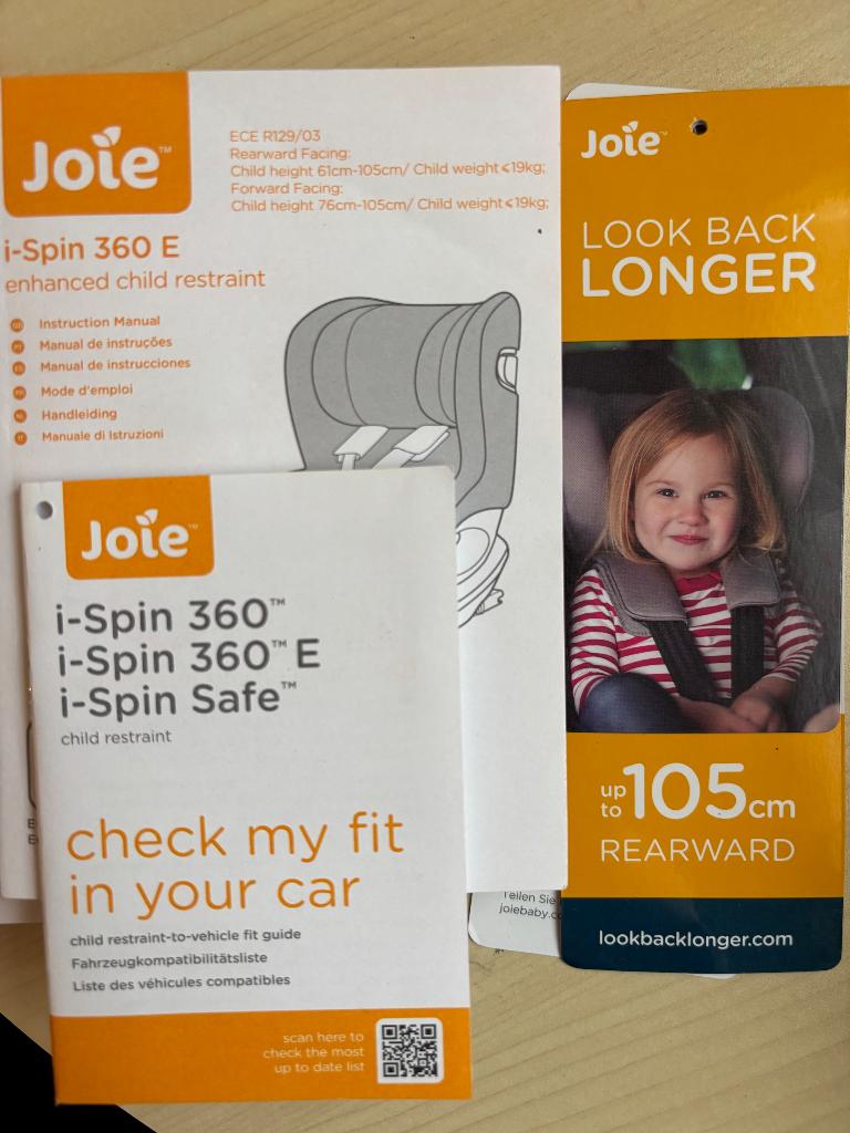 Joie i-Spin 360 E autostoel in goede staat., Autres marques, Enlèvement ou Envoi, Comme neuf, Protection latérale