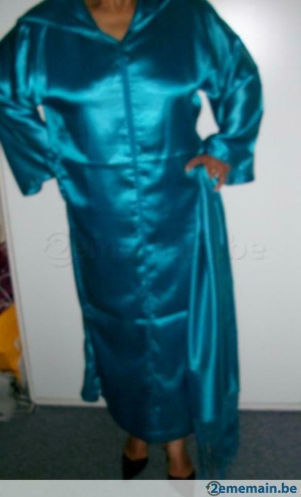 djellaba turquoise et châle, taille L à XL, Enlèvement ou Envoi, Neuf